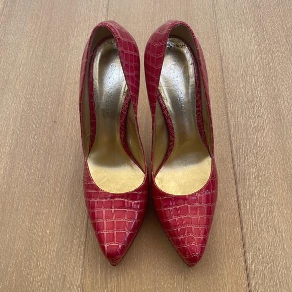 Casadei croc embossed platform high heels - Picture 1 of 9